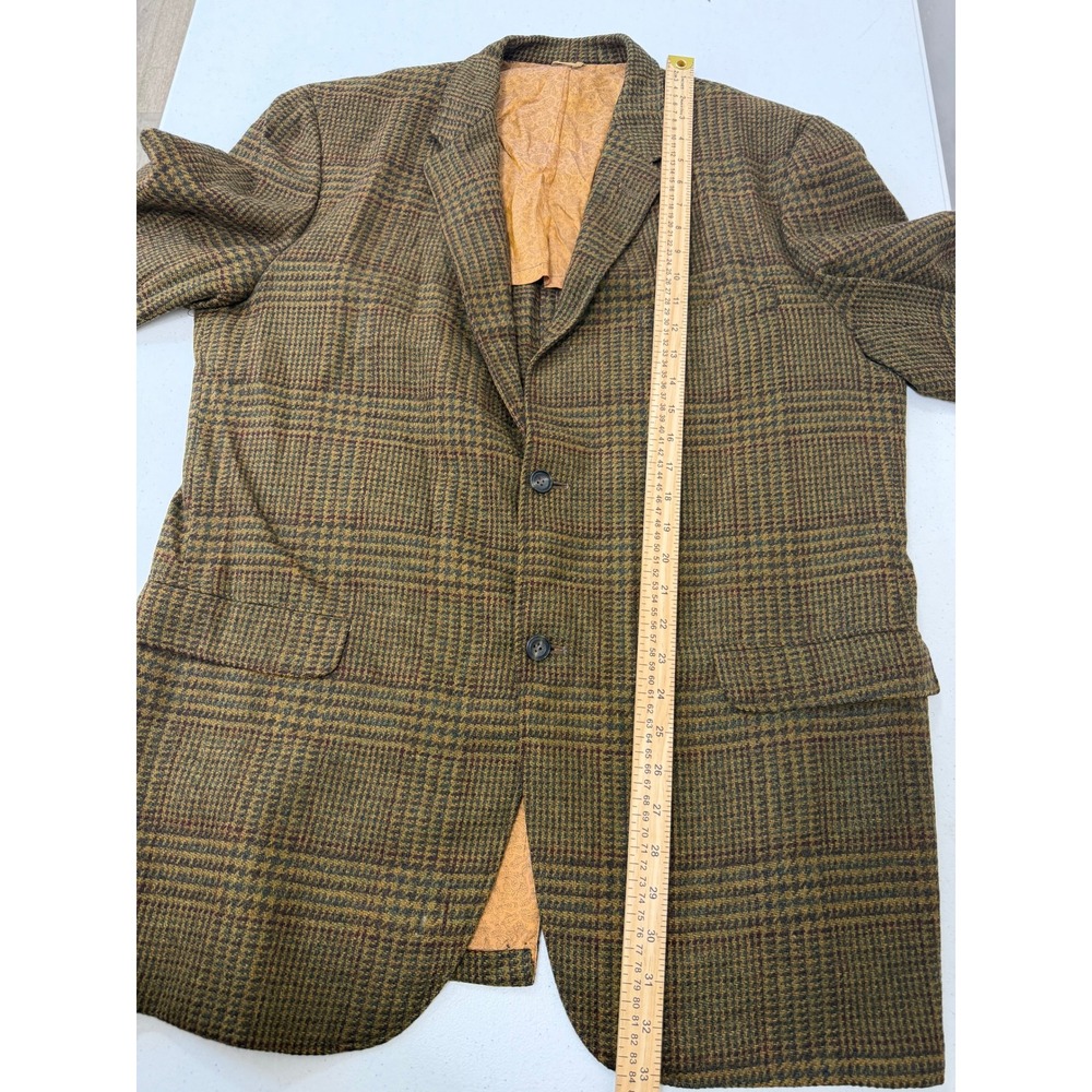 Vintage Brookford Bench Clothes Olive Glen Plaid Blazer Sport Coat Paisley - Picture 8 of 10